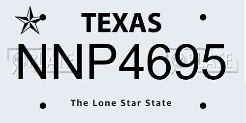 NNP4695 Texas License Plate