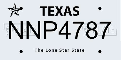 NNP4787 Texas License Plate