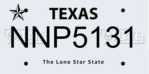 NNP5131 Texas License Plate