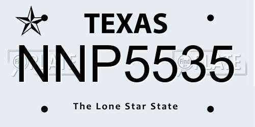 NNP5535 Texas License Plate
