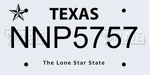 NNP5757 Texas License Plate