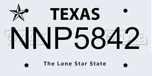 NNP5842 Texas License Plate
