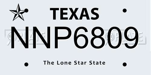 NNP6809 Texas License Plate