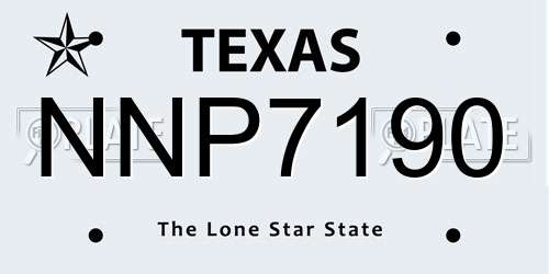 NNP7190 Texas License Plate