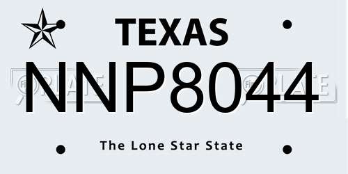 NNP8044 Texas License Plate
