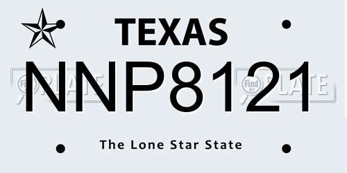NNP8121 Texas License Plate