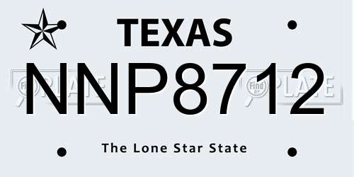 NNP8712 Texas License Plate