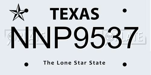 NNP9537 Texas License Plate