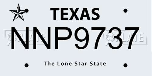 NNP9737 Texas License Plate