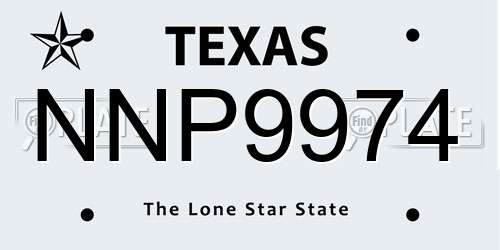 NNP9974 Texas License Plate