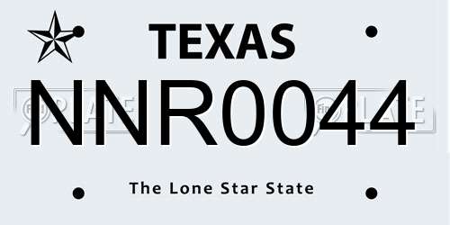 NNR0044 Texas License Plate