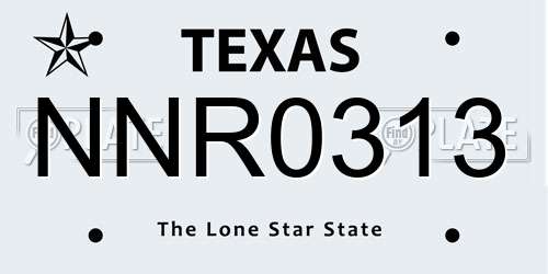 NNR0313 Texas License Plate