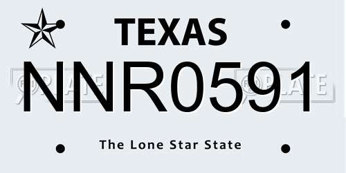 NNR0591 Texas License Plate