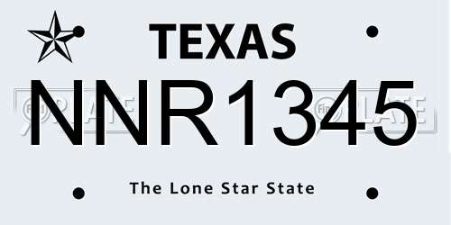 NNR1345 Texas License Plate