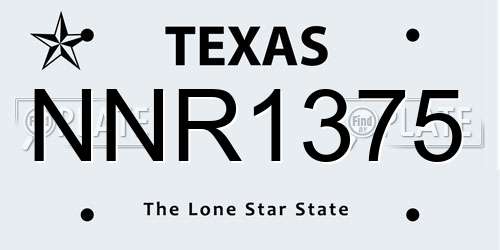 NNR1375 Texas License Plate