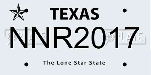 NNR2017 Texas License Plate