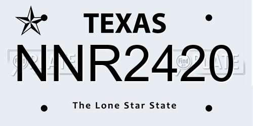 NNR2420 Texas License Plate