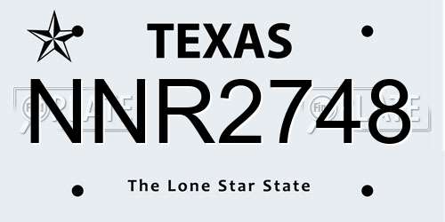 NNR2748 Texas License Plate
