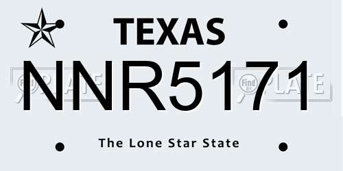 NNR5171 Texas License Plate