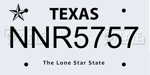 NNR5757 Texas License Plate