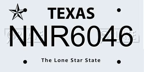 NNR6046 Texas License Plate