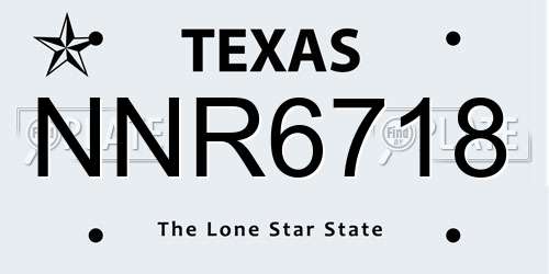 NNR6718 Texas License Plate