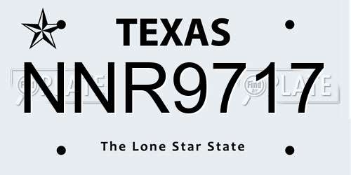 NNR9717 Texas License Plate