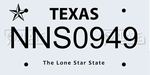 NNS0949 Texas License Plate