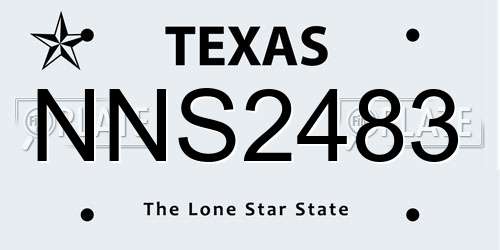 NNS2483 Texas License Plate