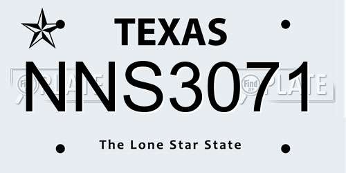 NNS3071 Texas License Plate
