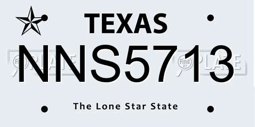 NNS5713 Texas License Plate