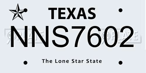 NNS7602 Texas License Plate