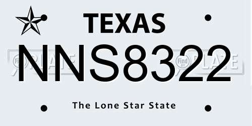 NNS8322 Texas License Plate