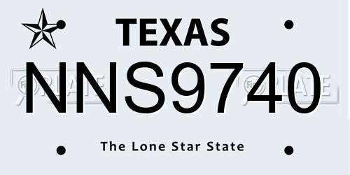 NNS9740 Texas License Plate