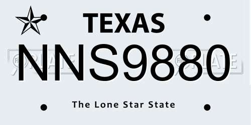 NNS9880 Texas License Plate