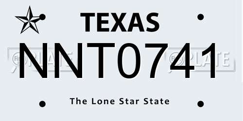NNT0741 Texas License Plate