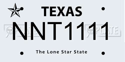 NNT1111 Texas License Plate