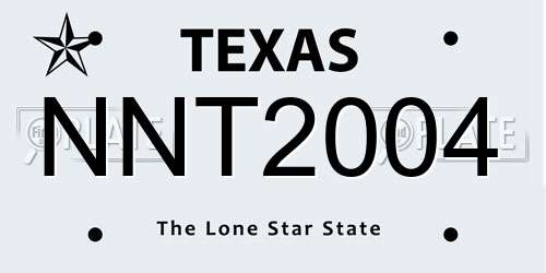 NNT2004 Texas License Plate