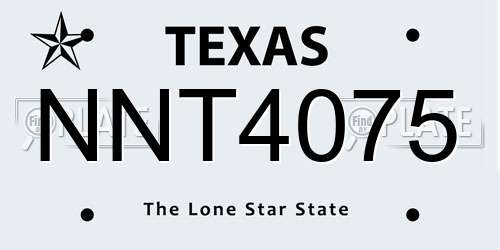 NNT4075 Texas License Plate