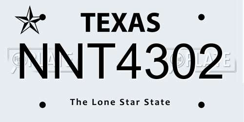 NNT4302 Texas License Plate