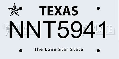 NNT5941 Texas License Plate