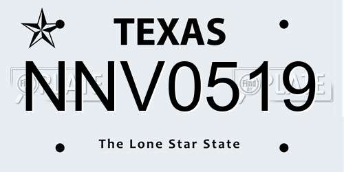 NNV0519 Texas License Plate