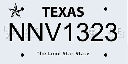 NNV1323 Texas License Plate
