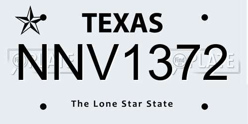 NNV1372 Texas License Plate