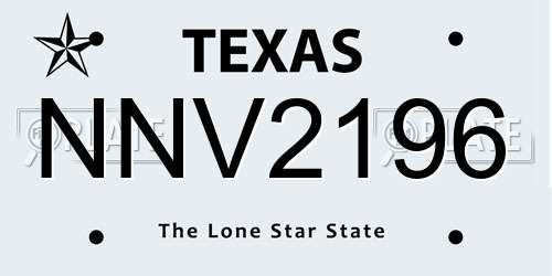 NNV2196 Texas License Plate