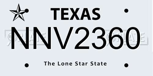 NNV2360 Texas License Plate