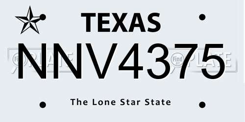 NNV4375 Texas License Plate