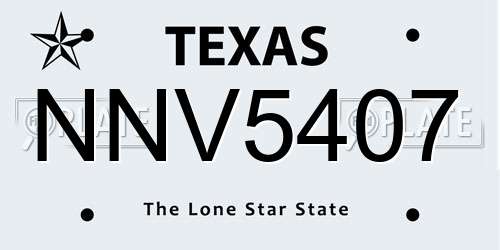NNV5407 Texas License Plate
