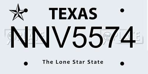 NNV5574 Texas License Plate
