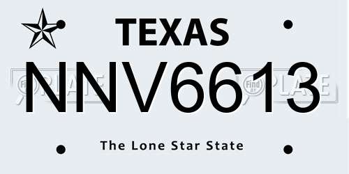 NNV6613 Texas License Plate